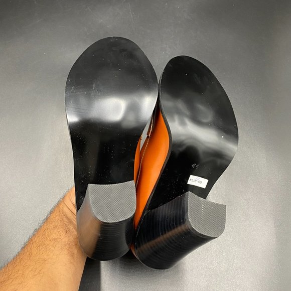 A YDN Brown Chunky High Heels Round Toe Work Pumps - Picture 10 of 10